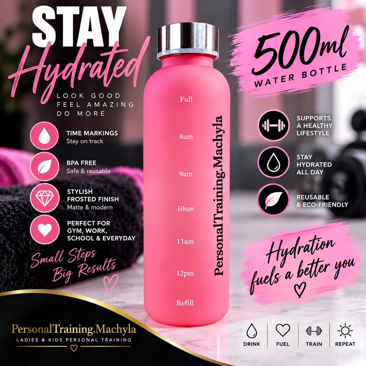 Water Bottle 500ml (Deep Pink) — photo 1 of 2