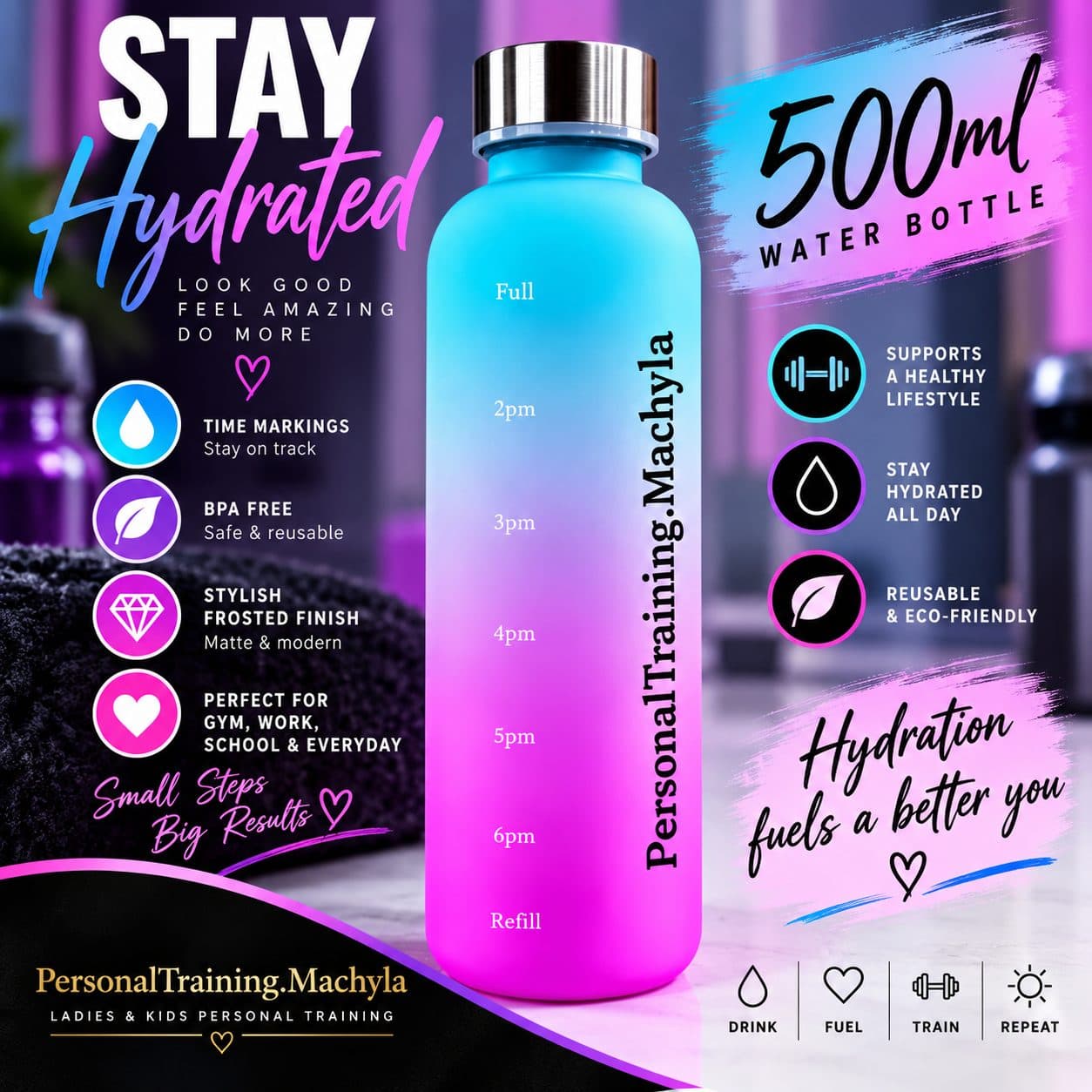 Water Bottle 500ml (Blue/Purple) — photo 1 of 2