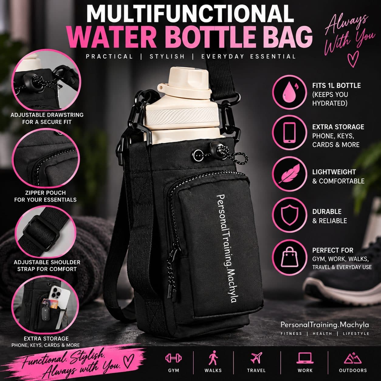 Bottle Storage Bag - Black